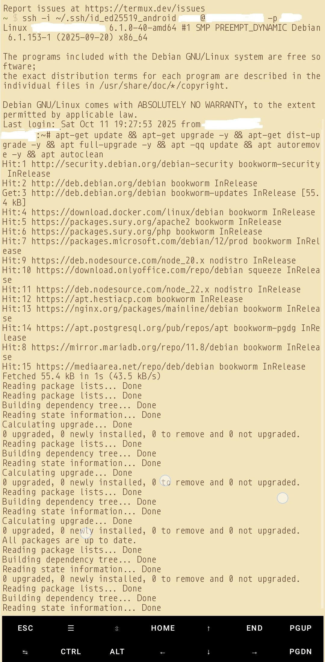Commands being run
